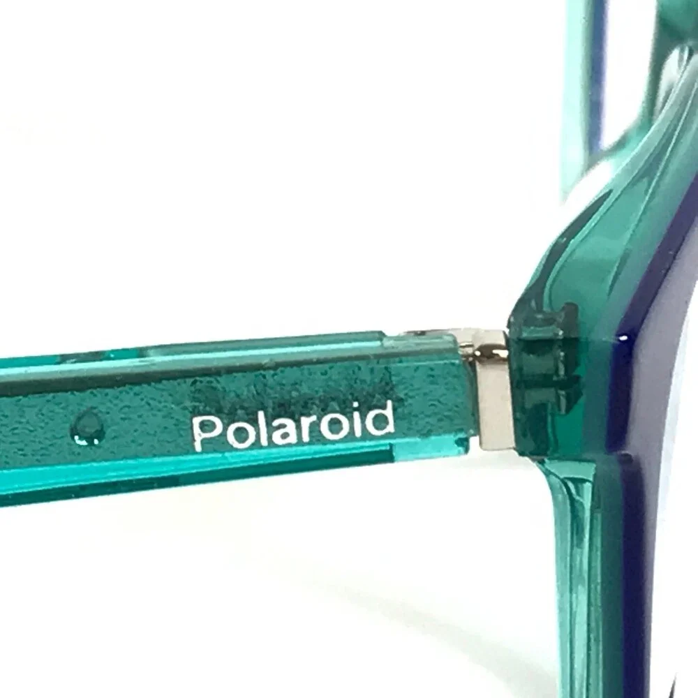 Polaroid Eyeglasses Frames PLD D395 Z90 Aqua Blue Cat Eye Full Rim 52-18-145